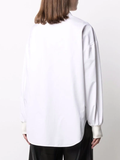 Shop Alexander Mcqueen Embellished-heart Cotton Shirt In White