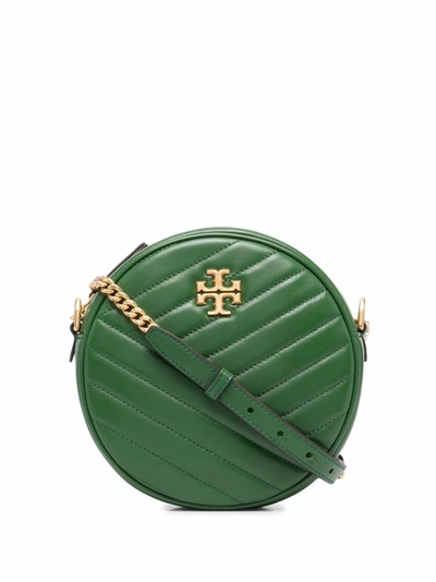 Tory Burch Bag One Circle Shoulder Kira Chevron Leather In Arugula/rolled  Brass