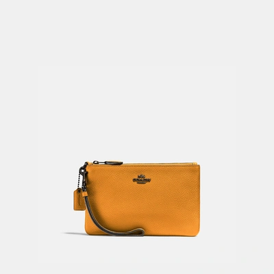 Shop Coach Small Wristlet In Pewter/pollen