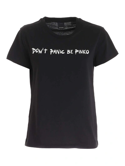 Shop Pinko Women's Black Cotton T-shirt