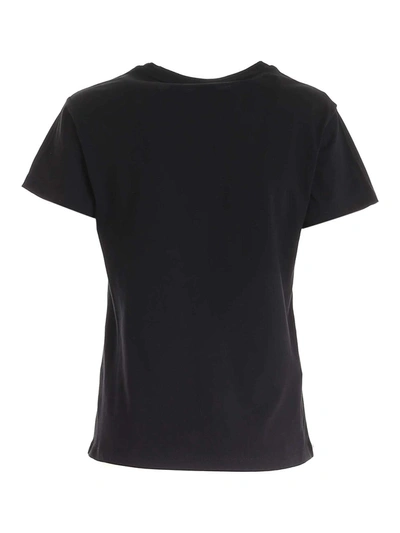 Shop Pinko Women's Black Cotton T-shirt