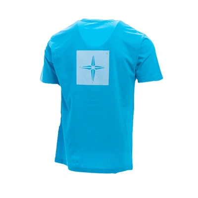 Shop Stone Island Men's Light Blue Cotton T-shirt