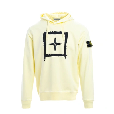 Shop Stone Island Men's Yellow Cotton Sweatshirt