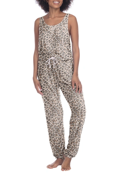 Shop Honeydew Intimates Just Chillin Jumpsuit In Natleopard