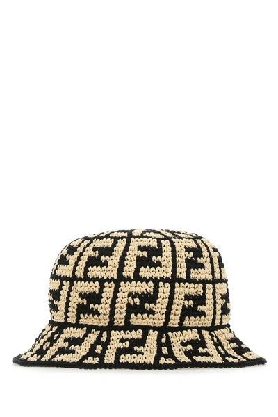 Shop Fendi Two-tone Raffia Hat  Multicoloured  Donna S/m