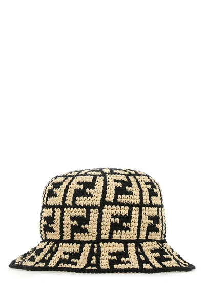 Shop Fendi Two-tone Raffia Hat  Multicoloured  Donna S/m