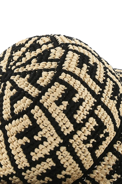 Shop Fendi Two-tone Raffia Hat  Multicoloured  Donna S/m