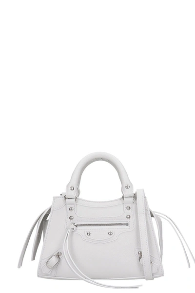 Shop Balenciaga Neo Classic Hand Bag In White Leather