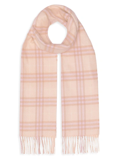 Shop Burberry Women's Vintage Check Cashmere Scarf In Dusty Pink