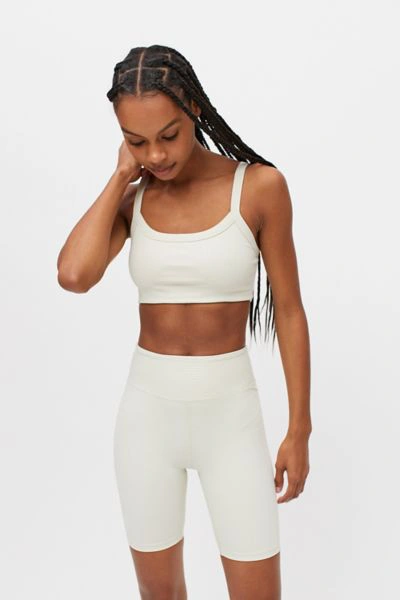 Shop Year Of Ours 2.0 Ribbed Sports Bra In Cream