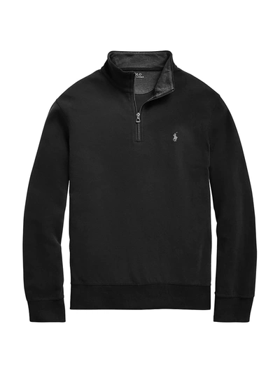 Shop Polo Ralph Lauren Men's Quarter-zip Sweatshirt In Polo Black