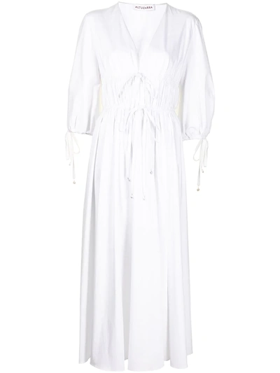 Shop Altuzarra Donrine Tie Detail Dress In Weiss