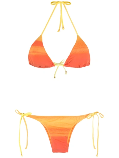 Shop Amir Slama Ombré Bikini Set In Orange