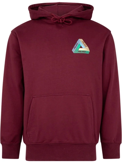 Shop Palace Tri-dart "burgundy" Drawstring Hoodie In Red