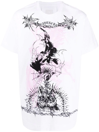 Shop Givenchy Gothic Graphic-print T-shirt In Weiss