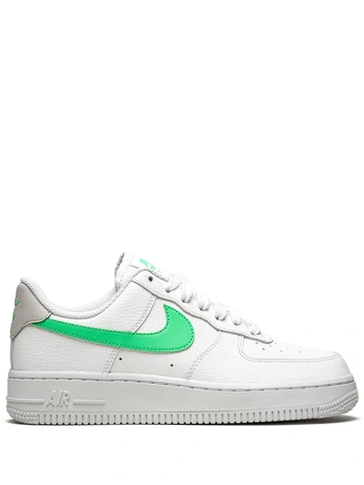 Nike Air Force 1 '07 Sneakers In White And Green Glow In White