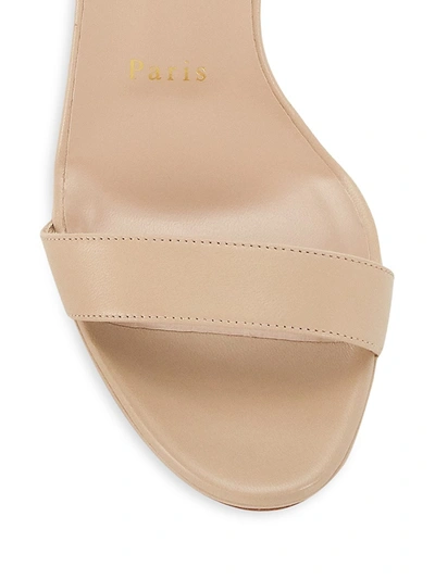 Shop Christian Louboutin Women's Loubi Queen 120 Leather Sandals In Nude 5