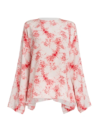 Shop Valentino Women's Floral Long Sleeve Top In White Multi