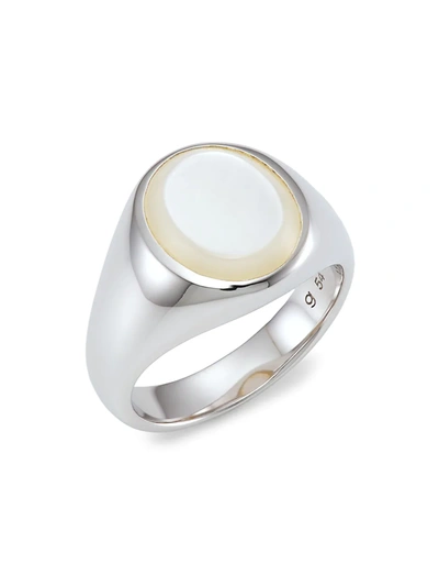 Tom Wood The Shelby Lizzie Mother-of-pearl Signet Ring | ModeSens