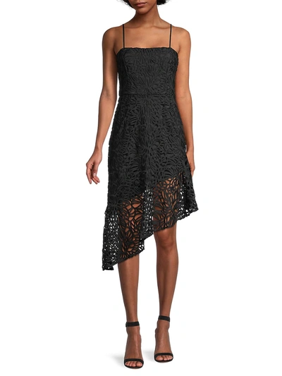 Shop Milly Diara Embroidered Lace Dress In Black