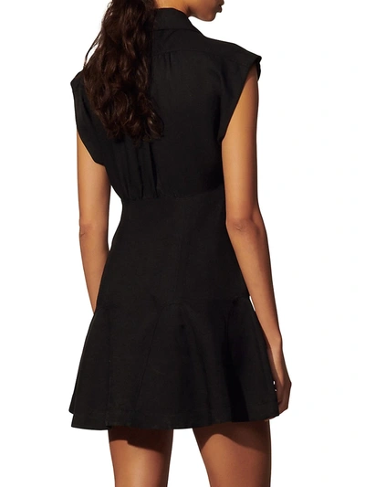 Shop Sandro Women's Josephine Linen Mini Dress In Black