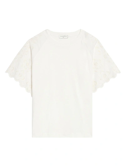 Shop Sandro Hermione Organic Cotton T-shirt In White