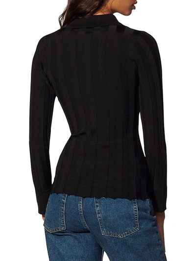 Shop Sandro Aurel Rib-knit Sweater In Black