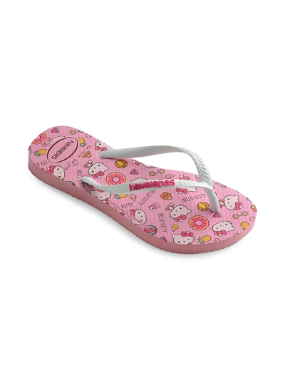 Shop Havaianas Little Kid's & Kid's Slim Hello Kitty Sandals In Pink Macaron