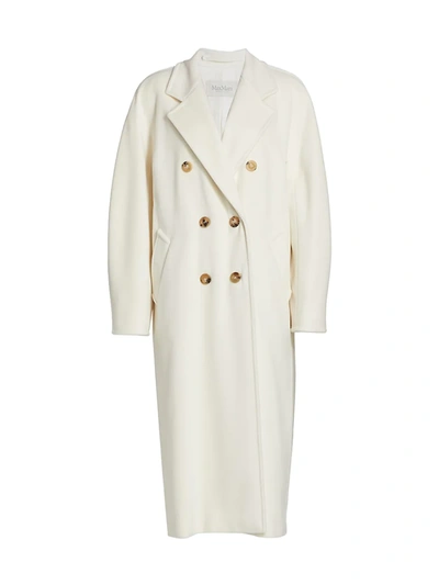 Shop Max Mara Women's 101801 Icon Madame Wool & Cashmere Double-breasted Coat In White