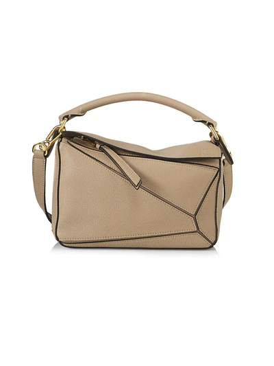 Shop Loewe Women's Small Puzzle Leather Bag In Sand