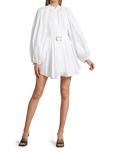 Shop Acler Margot Pleated Mini Dress In White