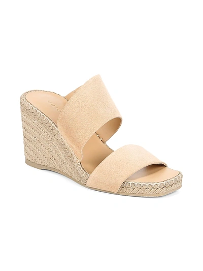 Shop Vince Garlin Suede Espadrille Wedge Sandals In Cappuccino