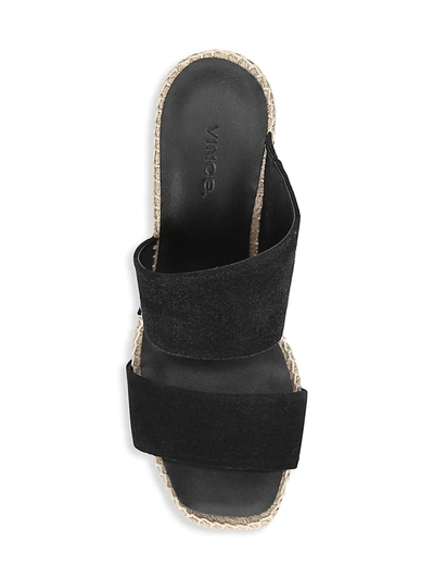 Shop Vince Garlin Suede Espadrille Wedge Sandals In Black