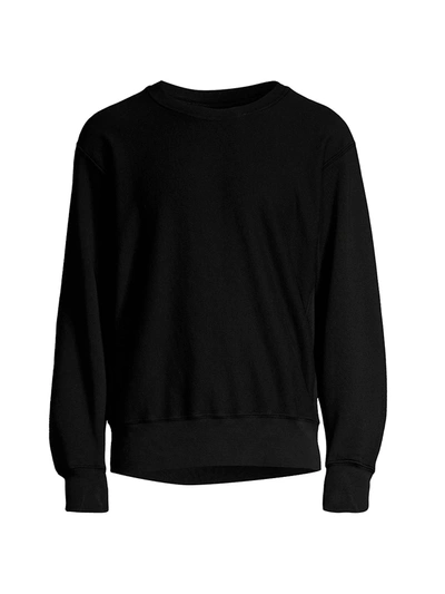 Shop Les Tien Men's Cotton Crewneck Pullover Sweatshirt In Jet Black