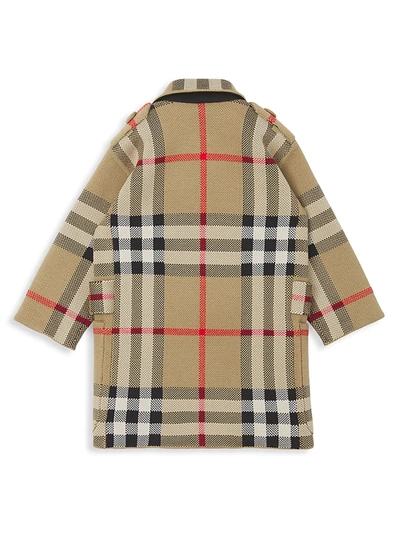 Shop Burberry Little Girl's & Girl's  Check Jacquard Coat In Archive Beige