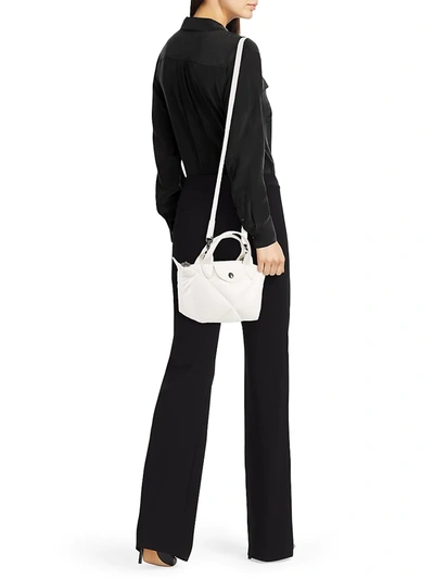 Longchamp Le Pliage Cuir Doudoune Xs Handbag With Strap In Ivory | ModeSens