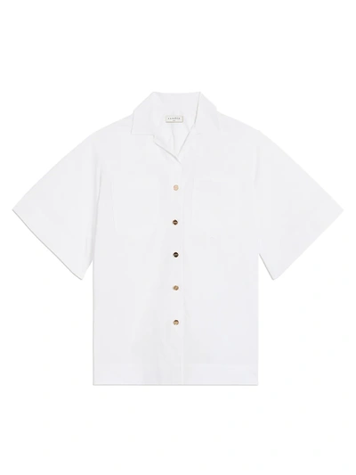 Shop Sandro Abby Boxy Shirt In White
