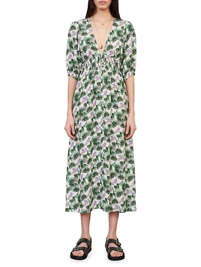 Tropical Print Woven Tea Dress