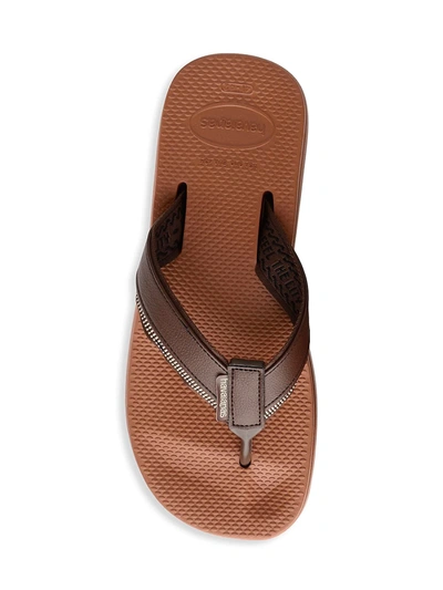 Shop Havaianas Men's Urban Blend Leather Sandals In Navy