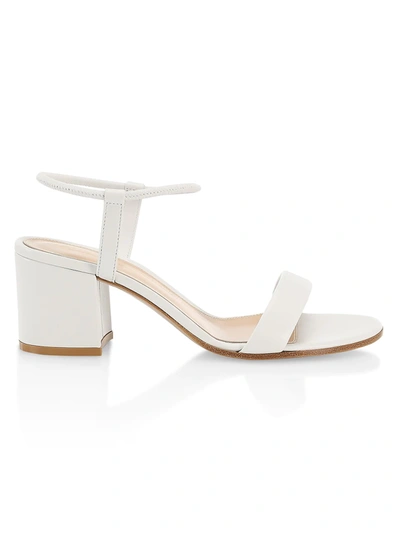Shop Gianvito Rossi Nadia Leather Block-heel Sandals In White