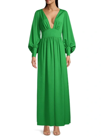 Shop One33 Social Women's Balloon-sleeve Maxi Dress In Apple Green