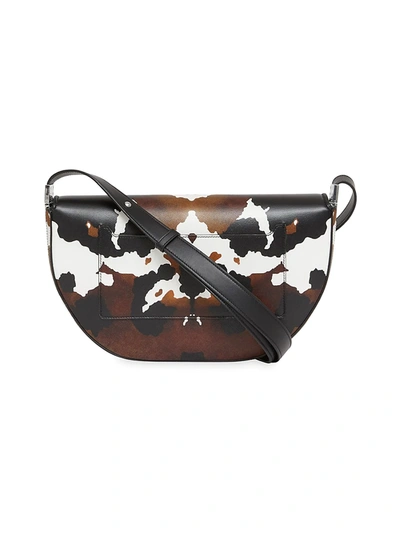 Shop Burberry Medium Olympia Leather Camouflage-print Shoulder Bag In Multicolour