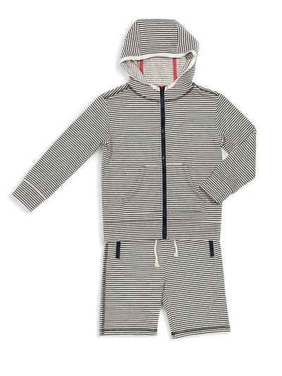 Shop Egg New York Baby's, Little Boy's, & Boy's Finn Striped Hoodie In Grey