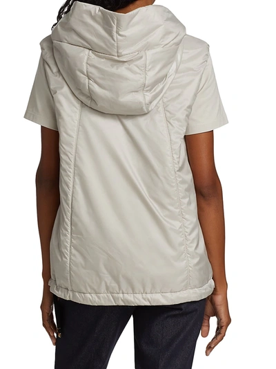 Shop Max Mara Greengo Hooded Vest In Ice