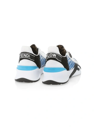 Shop Fendi Flow Ff Vertigo Mix Media Sneakers In Transparent Cyber Blue