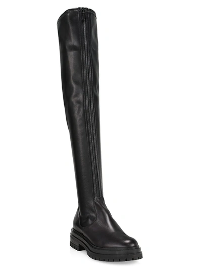 Shop Gianvito Rossi Women's Marsden Over-the-knee Stretch Vegan Leather Boots In Black