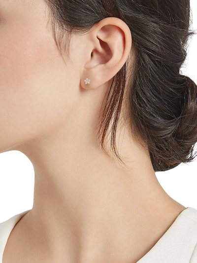 Shop Persée Women's Paved Star Piercing 18k Yellow Gold Single Earring