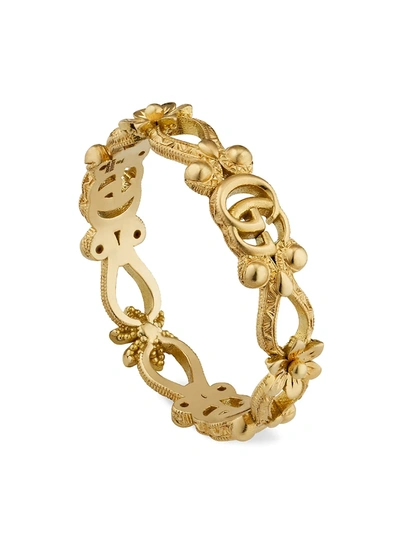 Shop Gucci Women's Flora 18k Yellow Gold & Diamond Ring