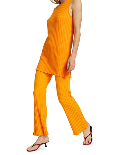 Shop Simon Miller Aukai Rib-knit Tunic In Sunset Orange