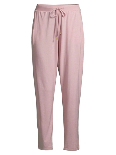 Shop Hanro Sleep & Lounge Drawstring Pants In Pale Rose